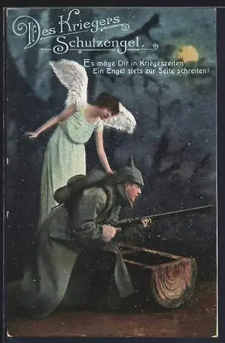 AK Schutzengel wacht über einen Soldaten in Uniform