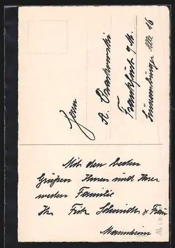 AK Kind mit Sektflaschen im Schnee, Neujahr