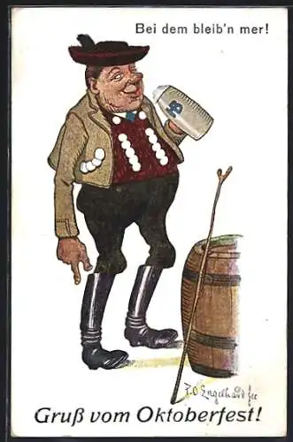 Künstler-AK P. O. Engelhard (P.O.E.): Bei dem bleib`n mer.