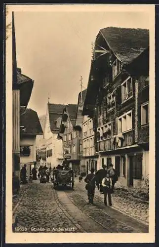 AK Andermatt, Strassenpartie mit Geschäft