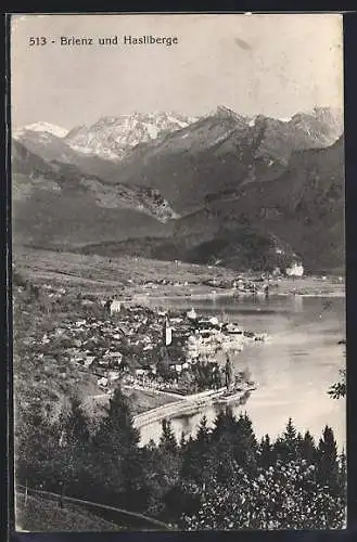 AK Brienz, Ortsansicht mit Hasliberge