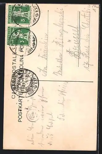 AK Basel, Rathausturm und Marktplatz