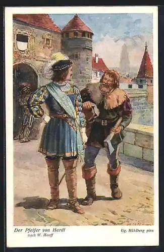 Künstler-AK Georg Mühlberg: Der Pfeifer von Hardt-An der Burg, Märchen