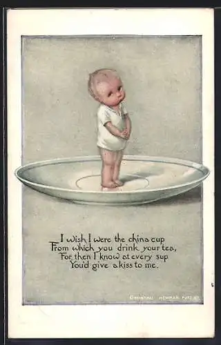 AK I wish I were the china cup, Kleinkind in einer Schale