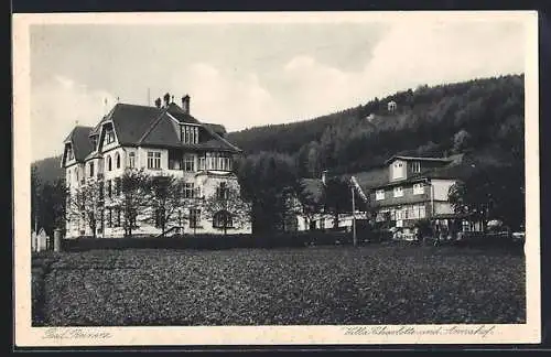 AK Bad Reinerz, Villa Charlotte und Annahof
