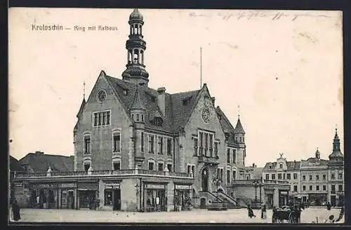 AK Krotoschin, Ring mit Rathaus