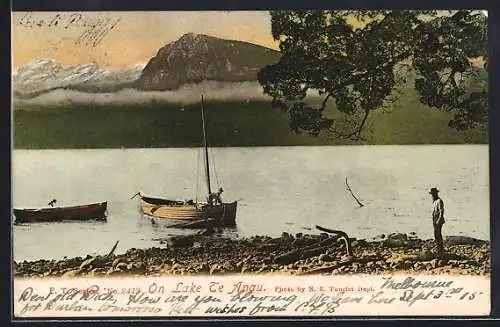 AK Lake Te Angu, Seepartie mit Boot und Bergpanorama