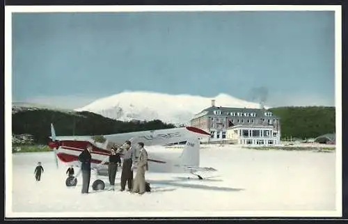 AK Mt. Ruapehu, Chateau Tongariro, Aircraft bringing Ski-ers to the Fields of the Mountain