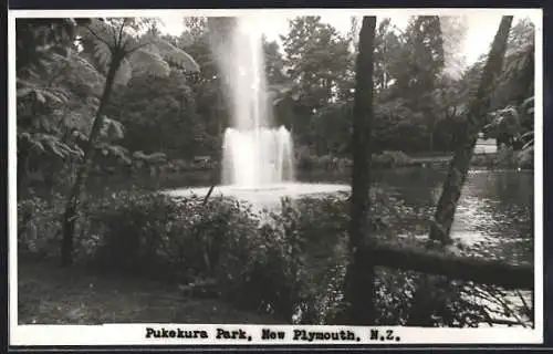 AK New Plymouth, Pukekura Park, Fountain in the Pond