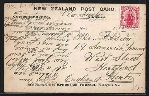 AK Auckland, Flusspartie im Blumen-Passepartout