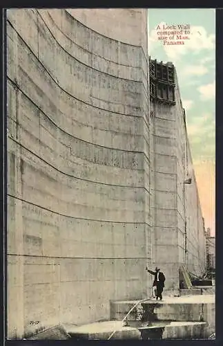 AK Panama, A Lock Wall compared to size of Man