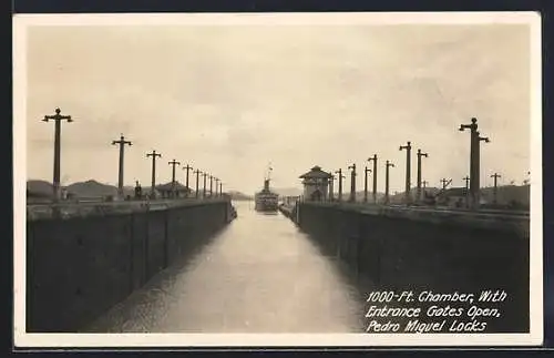 AK Panama Canal, 1000-Ft. Chamber with Entrance Gates open