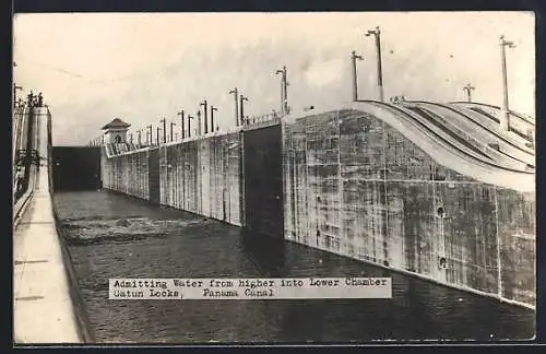 AK Panama Canal, Admitting Water from higher into Lower Chamber, Gatun Locks