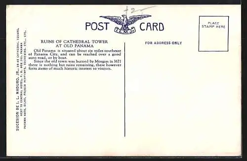 AK Panama, Ruins of old Panama destroyed by Morgan