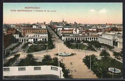 AK Montevideo, Plaza Independencia y Avenida 18 de Julio