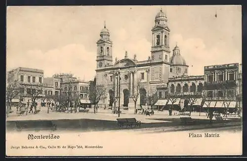 AK Montevideo, Plaza Matriz mit Kathedrale