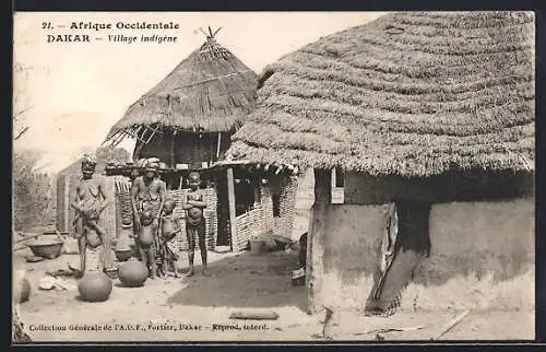 AK Dakar, Village indigene mit Kindern
