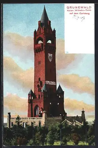 AK Grunewald, Kaiser Wilhelm-Turm auf dem Carlsberg