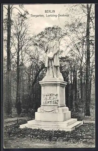 AK Berlin, Lortzing-Denkmal im Tiergarten