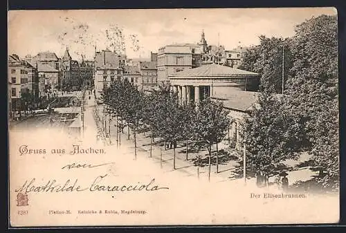 AK Aachen, Strassenpartie am Elisenbrunnen