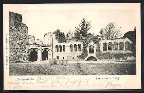 AK Gelnhausen, Ruinen der Barbarossa Burg
