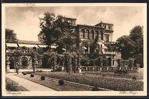 AK Stuttgart, Villa Berg mit Parkanlage