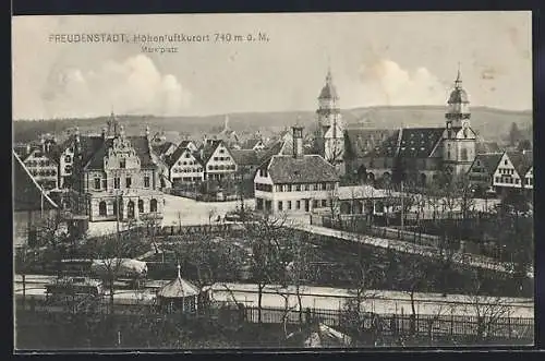 AK Freudenstadt, Ortsansicht mit Marktplatz