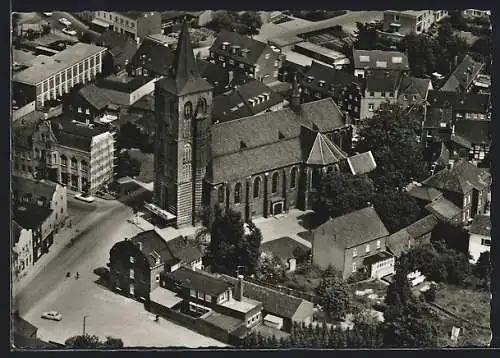 AK Korschenbroich, Kath. Pfarrkirche St. Andreas aus der Vogelschau