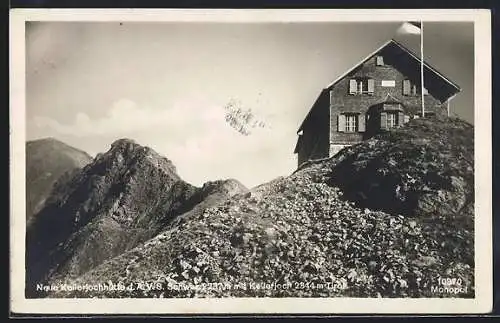 AK Neue Kellerjochhütte, Berghütte des A. V. S. Schwaz mit Kellerjoch
