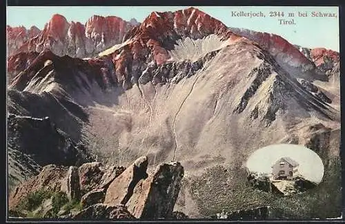 AK Kellerjochhütte /Tirol, Blick auf das Kellerjoch