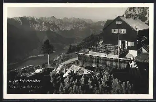 AK Erfurterhütte, Berghütte mit Blick auf den Achensee