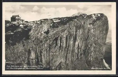 AK Störhaus auf dem Untersberg, Ansicht mit Berchtesgadener Hochthron