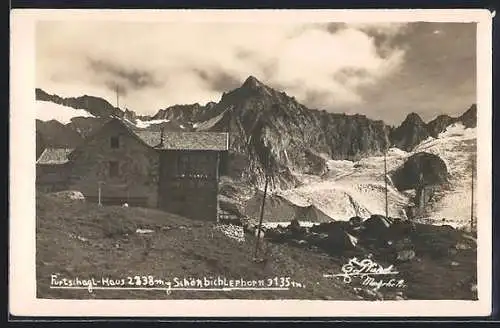 AK Furtschagl-Haus, Berghütte gegen Schönbichlerhorn