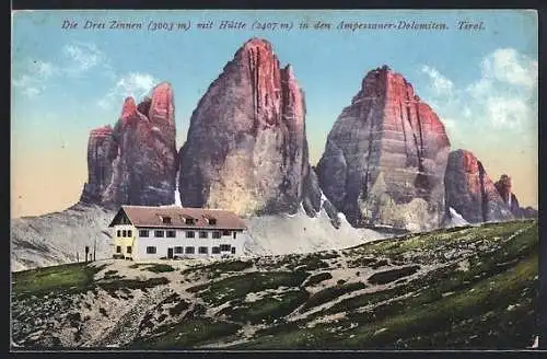 AK Berghütte Drei Zinnen, Panorama in Ampezzaner-Dolomiten