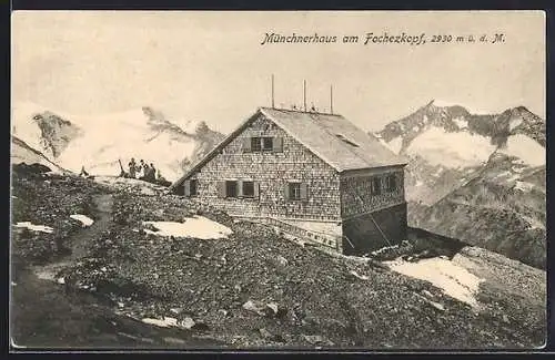 AK Münchnerhaus am Fochezkopf, Ansicht vom Hang aus