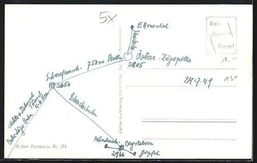 AK Bayr. Zugspitzbahn gegen Münchner Haus