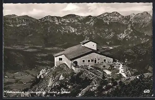 AK Kehlsteinhaus, Ansicht mit Lattengebirge, Staufen u. Zwiesel