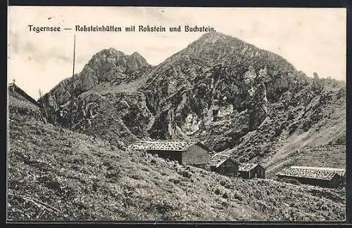 AK Tegernsee, Rosssteinhütten mit Rossstein & Buchstein