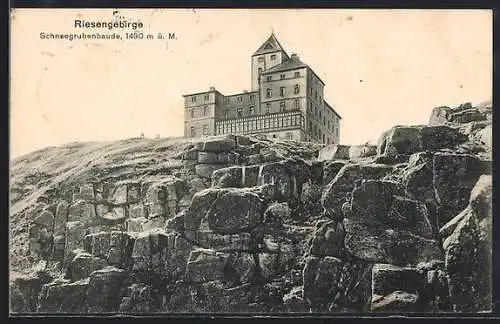 AK Schneegrubenbaude /Riesengebirge, Ansicht von unten