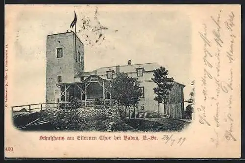 AK Schutzhaus am Eisernen Tor /Baden, Gebäudeansicht