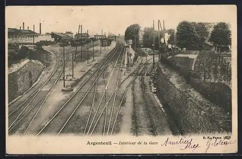 AK Argenteuil, Intérieur de la Gare, Bahnhof