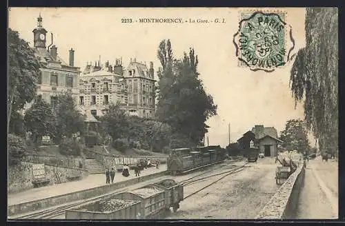 AK Montmorency, La Gare, Bahnhof