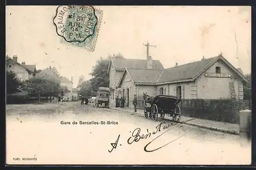 AK Sarcelles-St-Brice, La Gare, Bahnhof