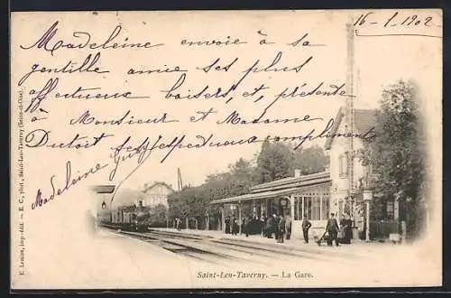 AK Saint-Leu-Taverny, La Gare, Bahnhof