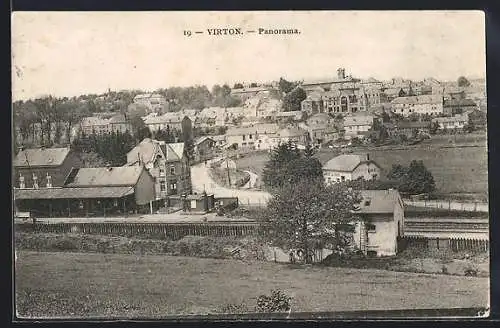 AK Virton, Panorama, Bahnhof