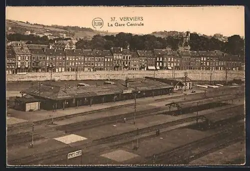 AK Verviers, La Gare Centrale, Bahnhof
