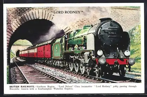AK British Railways Southern Region, Lord Nelson Class locomotive Lord Rodney No. 30863