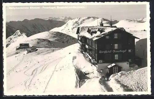 AK Ebensee, Seilschwebebahn, Berghotel mit Dachstein und Feuerkogel