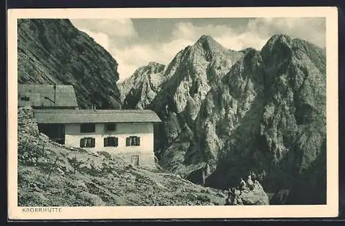 AK Knorrhütte, Ansicht der Berghütte und Hochwanner