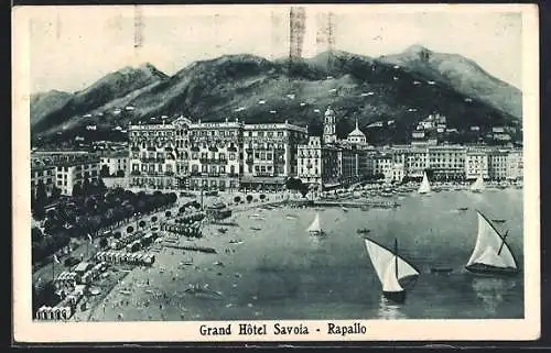 AK Rapallo, Das Grand Hotel Savoia, Segelboote